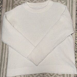 Classic Cream Knit Crewneck Sweater - Women's